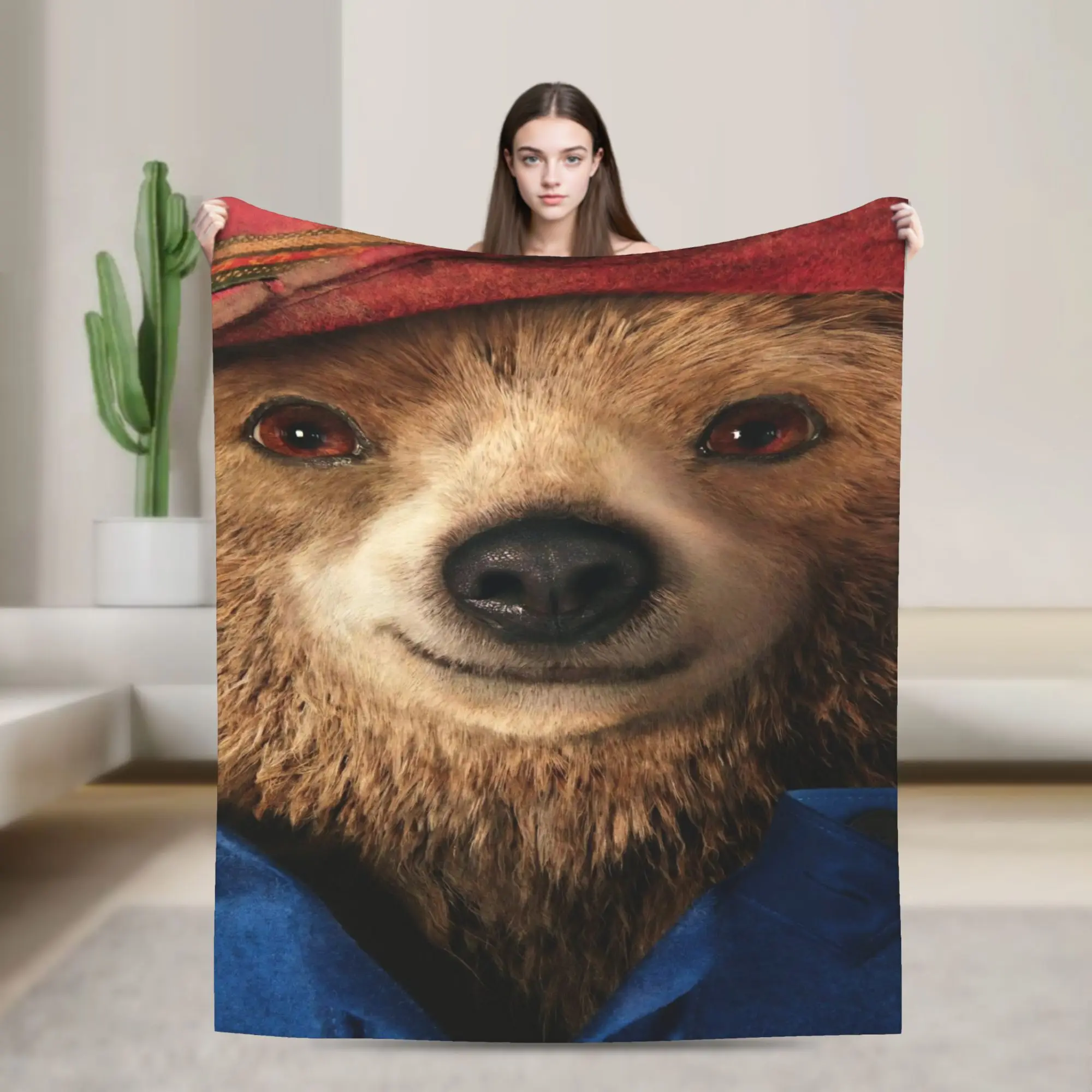 

Пэддингтон Медведь в стиле кино, милое одеяло с портретным принтом, дорожное офисное фланелевое постельное белье, пледы для улицы, мягкое покрывало