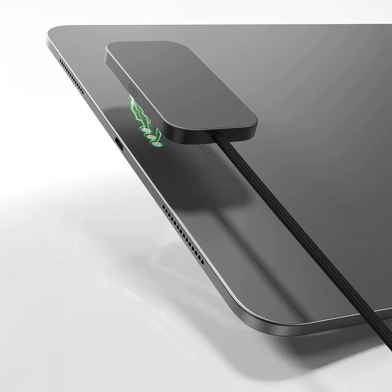 Aluminum Alloy Magnetic Charger with USB-C Cable Fast Charger Smart Wireless Charging Pad Compatible with iPad