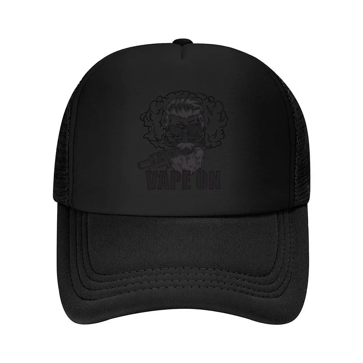 New Skull with Vape Pen  On Logo Art Mesh Baseball Cap