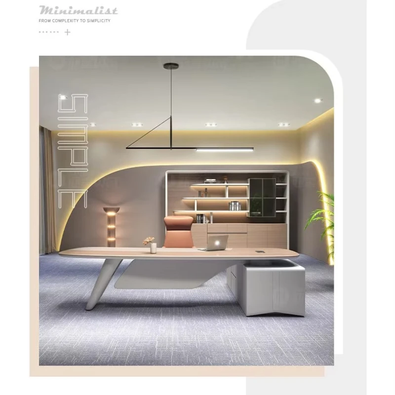 Sm Boss Executive Office Desk Corner Combination Minimalist Wooden Computer Desks Reading Reception Escritorio Office Furniture