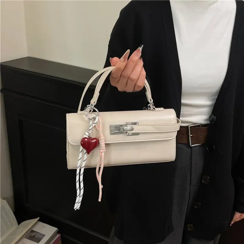 Fashionable Mini Street Style Handbag Women's Crossbody Bag PU Material Street Trend Handbag with Sewing Storage bag