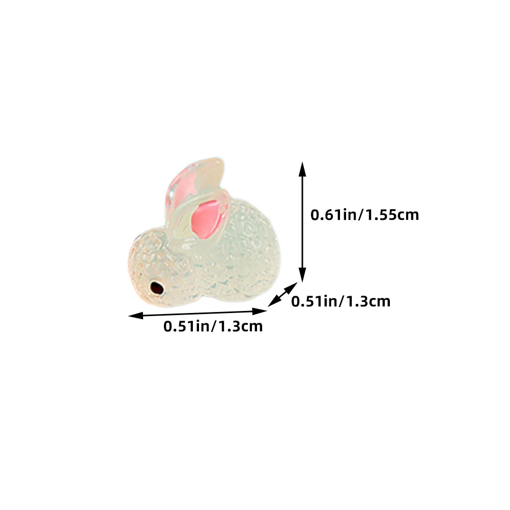 25 pçs mini resina coelho decoração brilho no escuro mesa coelho ornamentos luz da noite em miniatura coelho ornamentos mini coelho decoração