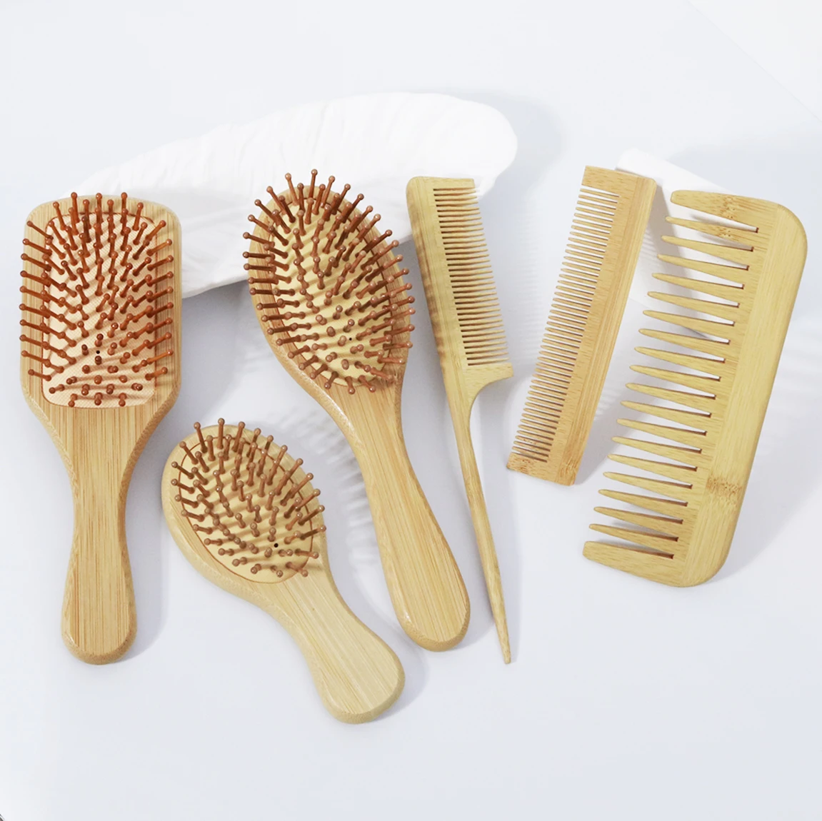 Wooden comb massage comb set, anti-static, suitable for home hairdressing and hair salons,special for real hair wigs