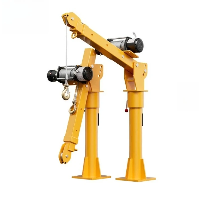 Small vehicle- cantilever , truck-mounted , winch crane, mobile lifting loading and unloading artifact