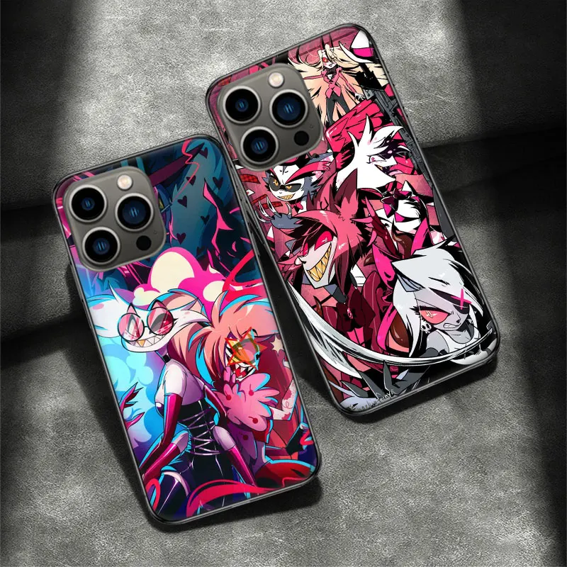 Anime H-Hazbin-H-Hotel Phone Case For Apple Iphone 16 15 Plus Soft 13 12 Mini Cover 11 14 Pro Max Capa 8 7 SE Shell Coque Silico