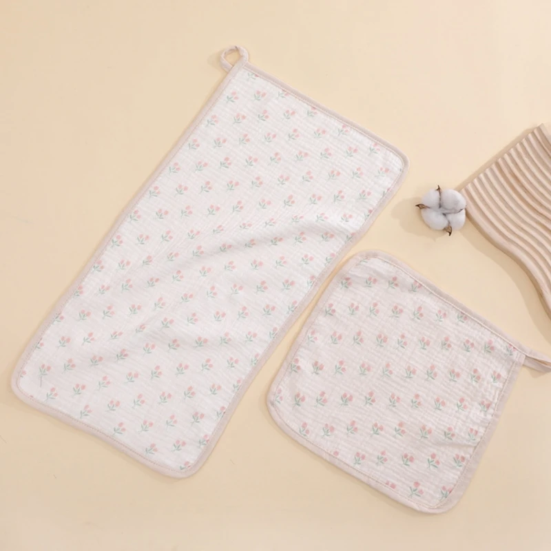 Baby Towel Soft Teething Bib Print Burping Cloths Cotton Handkerchief Sweat Wipe Cloth Newborn Bath Towel Facecloth