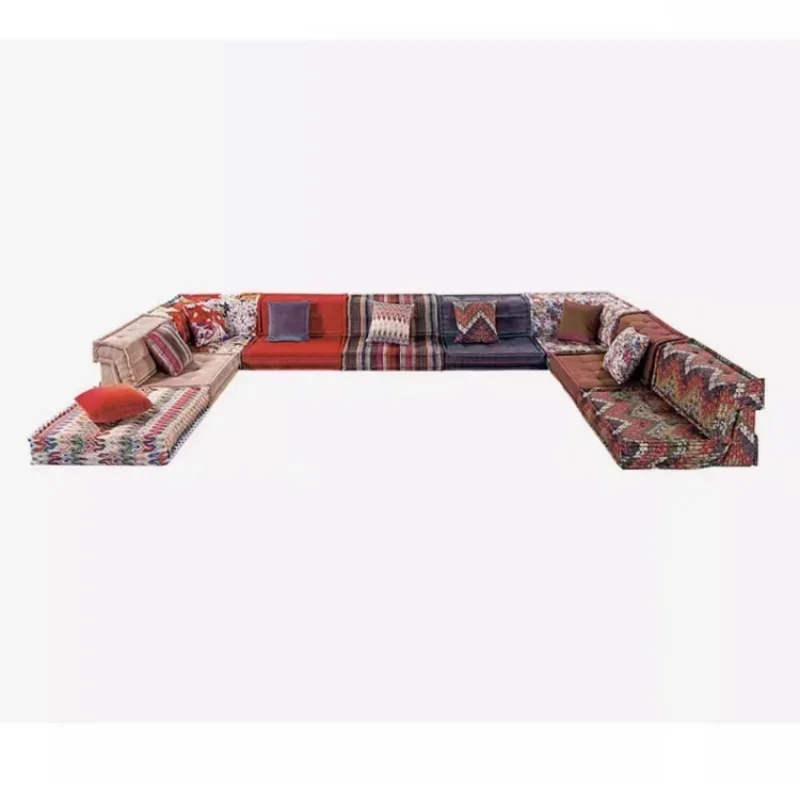 Fabric sofa living room module combination villa bed and breakfast designer Internet celebrity corner color Rochburg mahjong sof