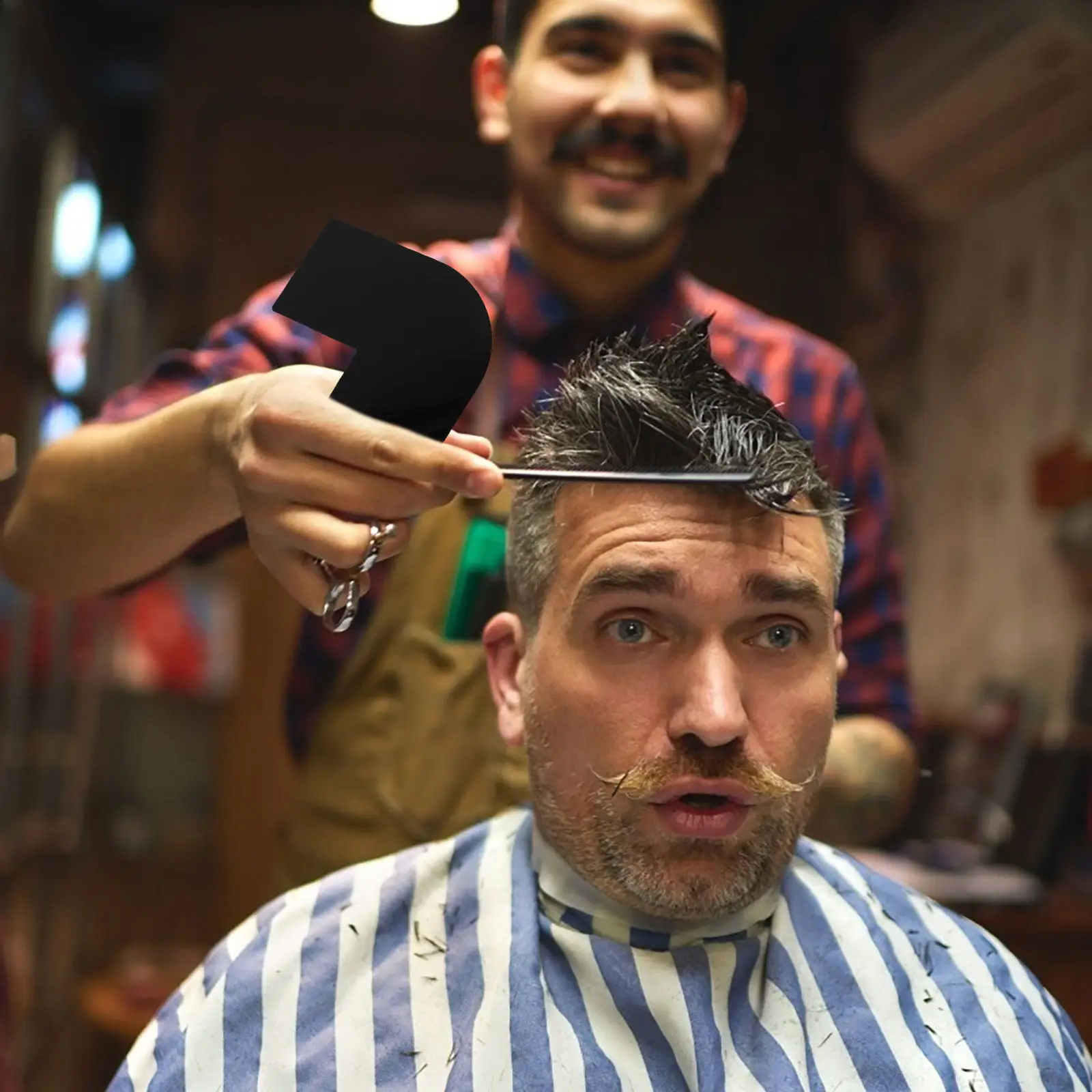 Barber Shaping Card Beard Template Tool for Styling Hairline Design Guide Beard Liner Tool Men's Grooming Precision Shaping