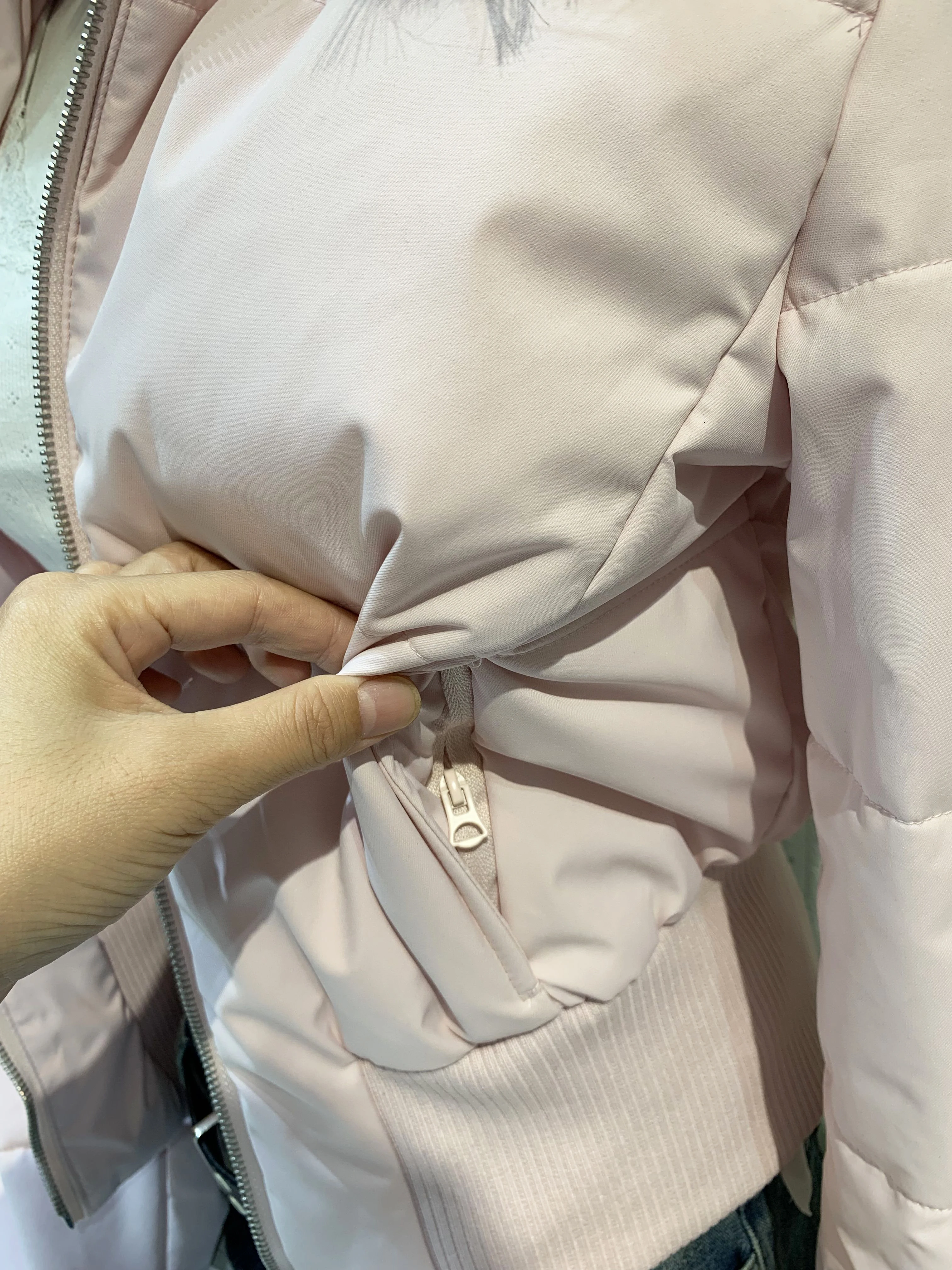 سترة نسائية وردية اللون بسحاب وياقة من الفرو قابلة للفصل وغطاء للرأس من القطن قصير من القطن الأمريكي العتيق سترات شتوية دافئة ضيقة #4