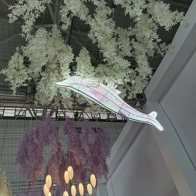 SOFITY Modern Little Dolphin Wedding Lantern Area Props Street Lamp LED Stage lighting Festival Atmosphere Background Decoration