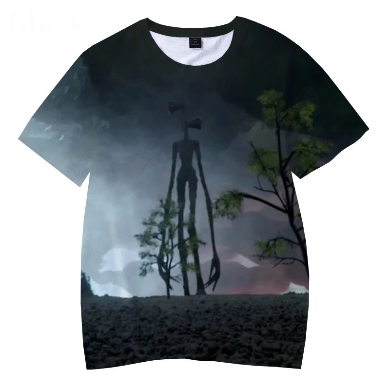 Neue Mode Sirene Kopf 3D-Druck T-Shirt für Jungen Mädchen lässig Kurzarm Horror Spiel T-Shirt Harajuku Streetwear coole übergroße Top