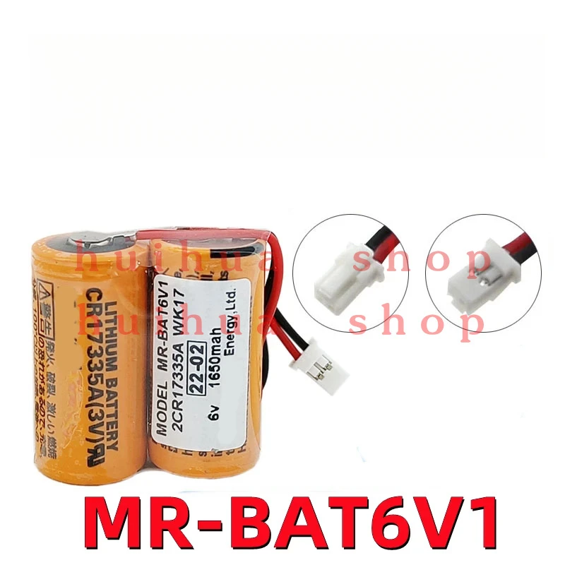1 PACK Original MR-BAT6V1 2CR17335A WK17 6V PLC Lithium Battery With White Connectors Used For M80 J4 Servo Parts