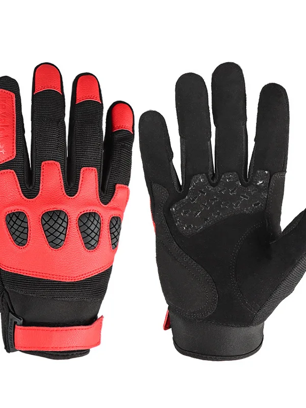 Riding gloves, road bikes, motorcycles, breathable, shock-absorbing, anti slip, anti drop, wear-resistant, five finger touch