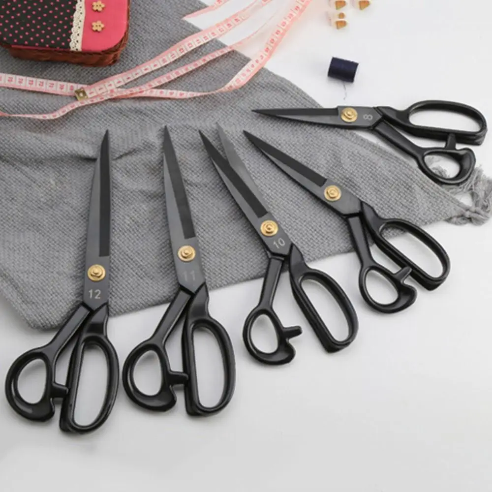 

Heavy Duty 8-12inch Tailor Scissors Anti-Rust Black Leather Cutting Scissors Durable Ergonomic Sewing Shears Home Sewing
