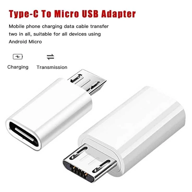 Mini Type C To Micro USB Android Charging Adapter Converter for Samsung Xiaomi Huawei Usbc To Microusb V8 Otg Sync Charger Jack