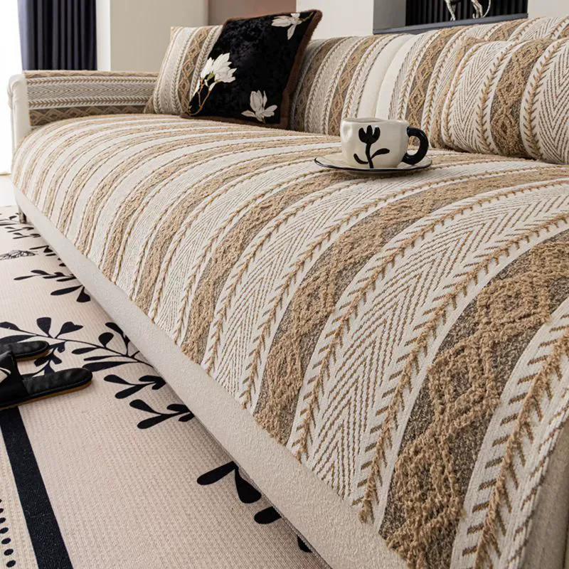 Simple Cushion Cover Single-piece Chenille Handrest Cover Cover Cloth Four Seasons Universal Fixed Sofa Anti-slip Mat