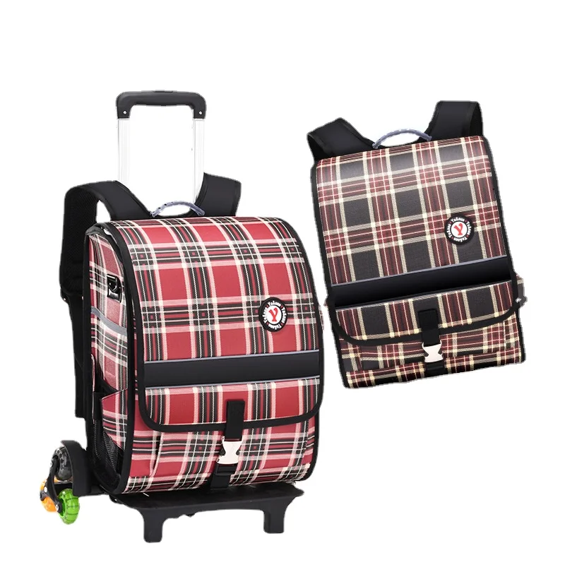 Ritish Phong Cách Xe Đẩy Ba Lô Có Bánh Xe Chống Nước Schoolbag Cho Bạn Gái Trẻ Trung Schoolbag Cho Ba Lô Trẻ Em