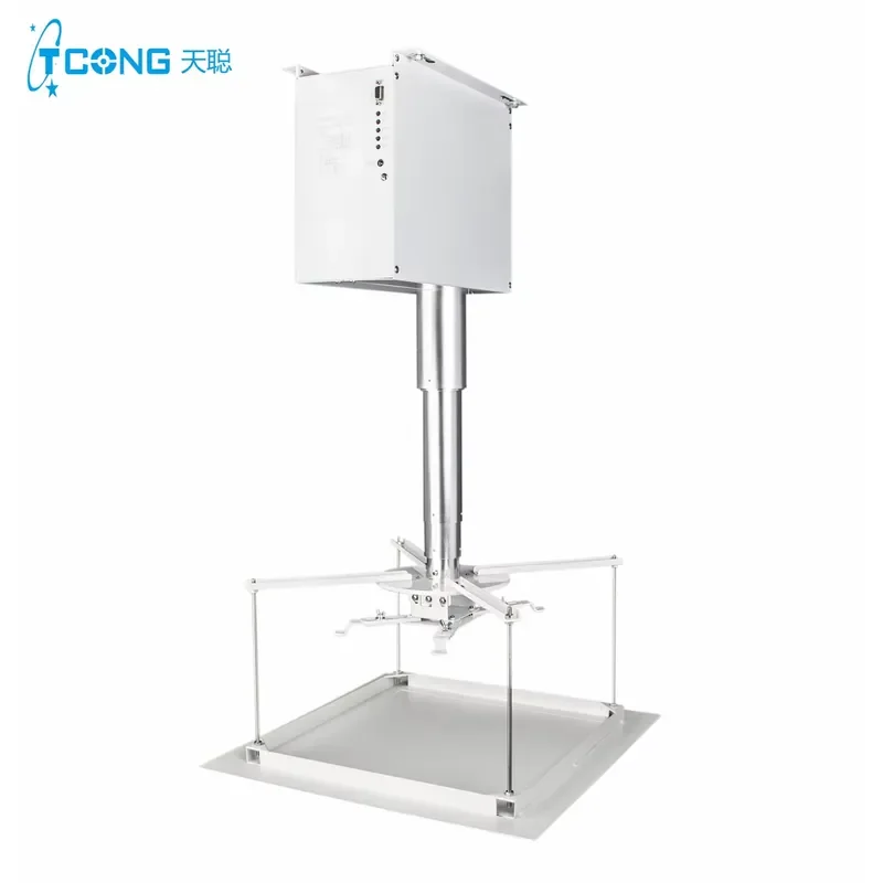 Electric Ceiling Projector Lift Hidden Motorized Stand Height Adjustable with Remote Control Small Concealed Hanger for Home