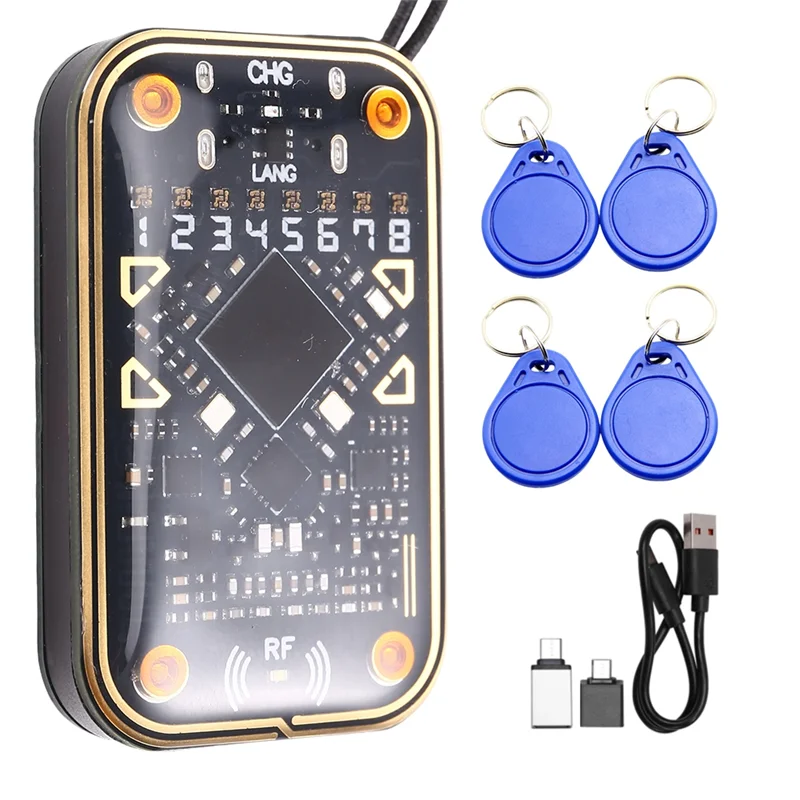 N82R Chameleon Ultra V2.0 RFID Smart Chip Reader Emulator +4XCUID Keychain 125Khz 13.56Mhz Card Decode NFC Duplicator
