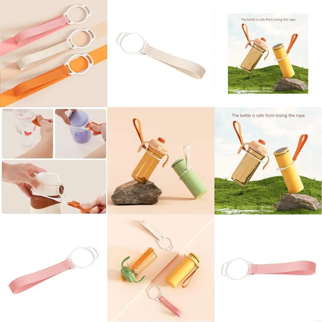 

Convenient Baby Water Bottle Strap Eye Catching Water Cup Haning Belt for Little Children and Parents Travel Essential L8RB