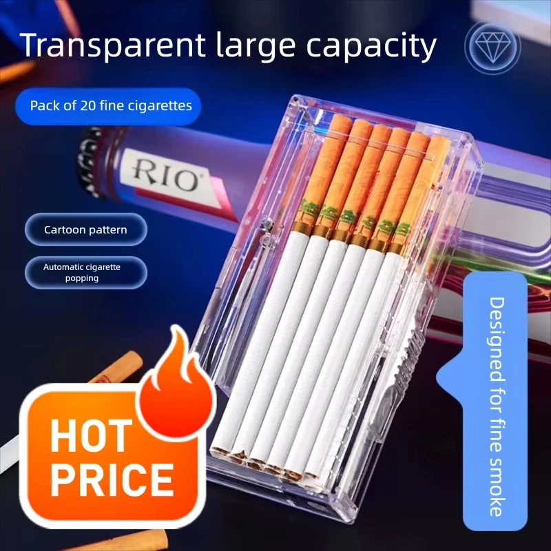 DHYH-7007， New style, with super high appearance, transparent, automatic cigarette popping, 20 fine cigarettes, cigarette box