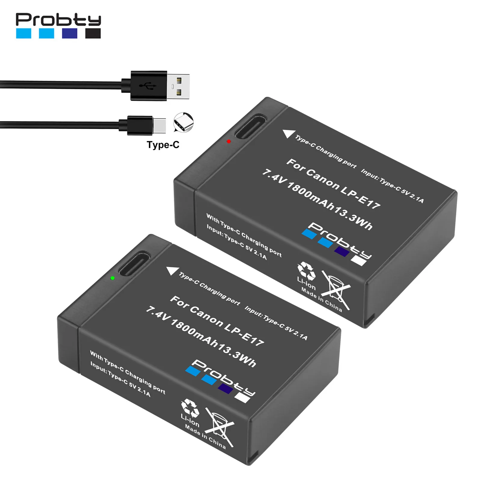 New LPE17 LP E17 LP-E17 Battery with USB-C Input For Canon LP-E17 RP 77D 200D 750D 760D 8000D Kiss X8i M3 Rebel Rebel T6i