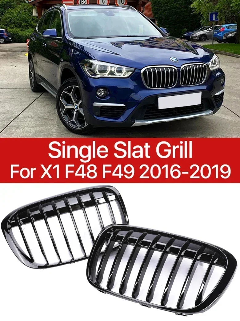 

New! Lower Front Bumper Kindey Inside Facelift Grill Single Slat front active Grille Cover For BMW X1 F48 F49 2016-2019 XDrive