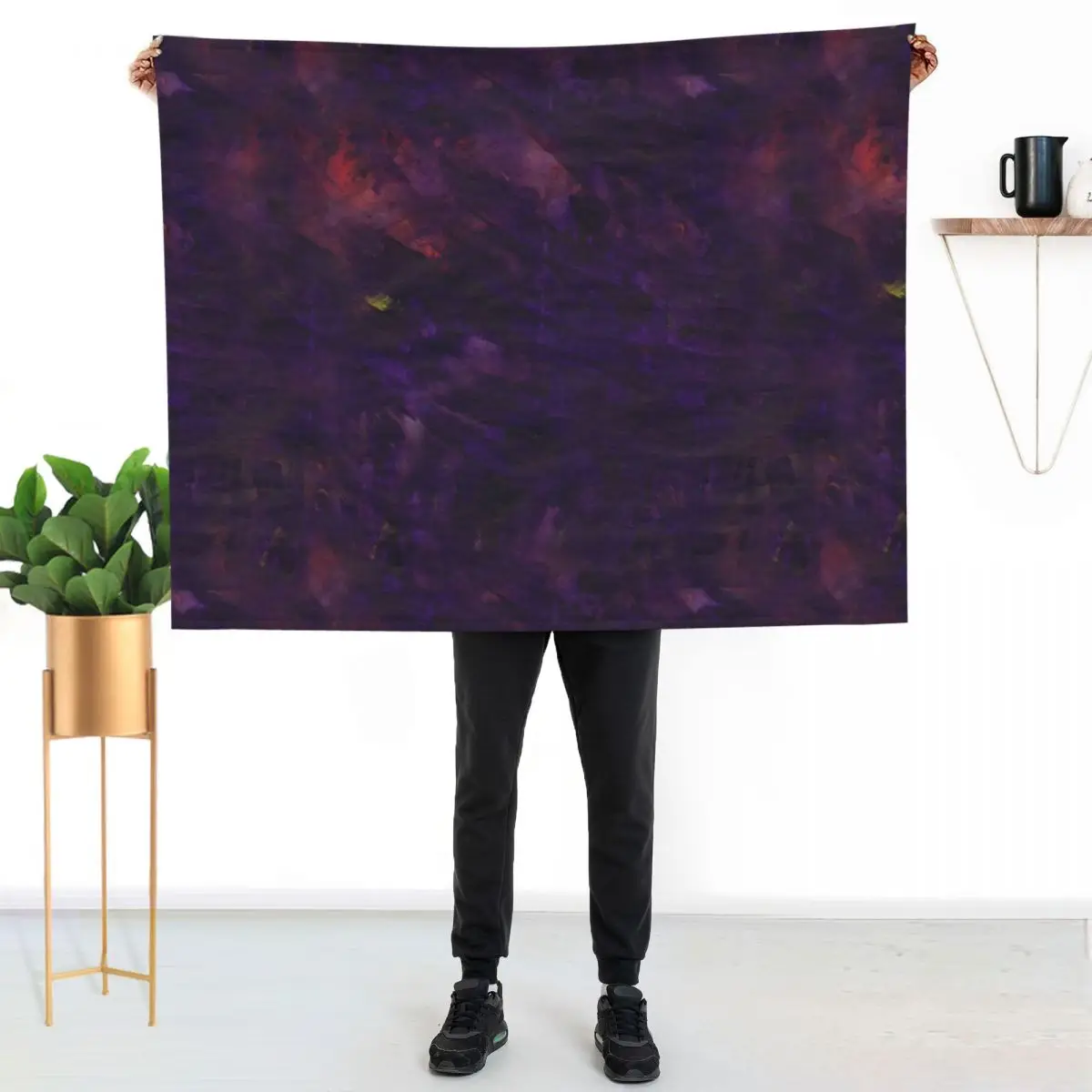 Midnight Sky No 1 - Hand Painted Texture Throw Blanket Travel Luxury Thicken Bed Retros Sofa Throw Vintage Blankets