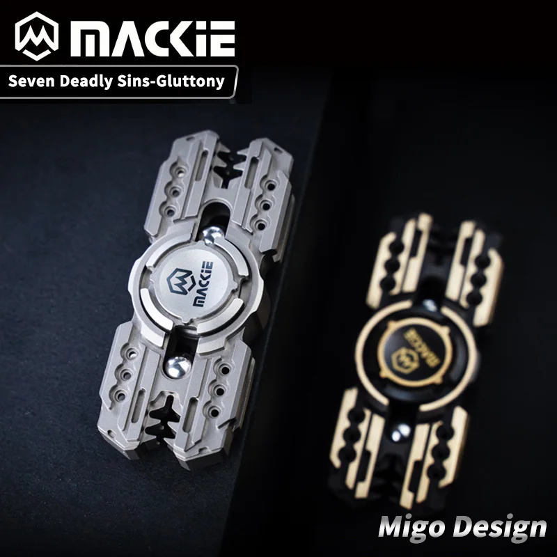 MACKIE EDC deux feuilles en laiton alliage de titane Fidget Spinner doigt gyroscope Fidgeting jouets