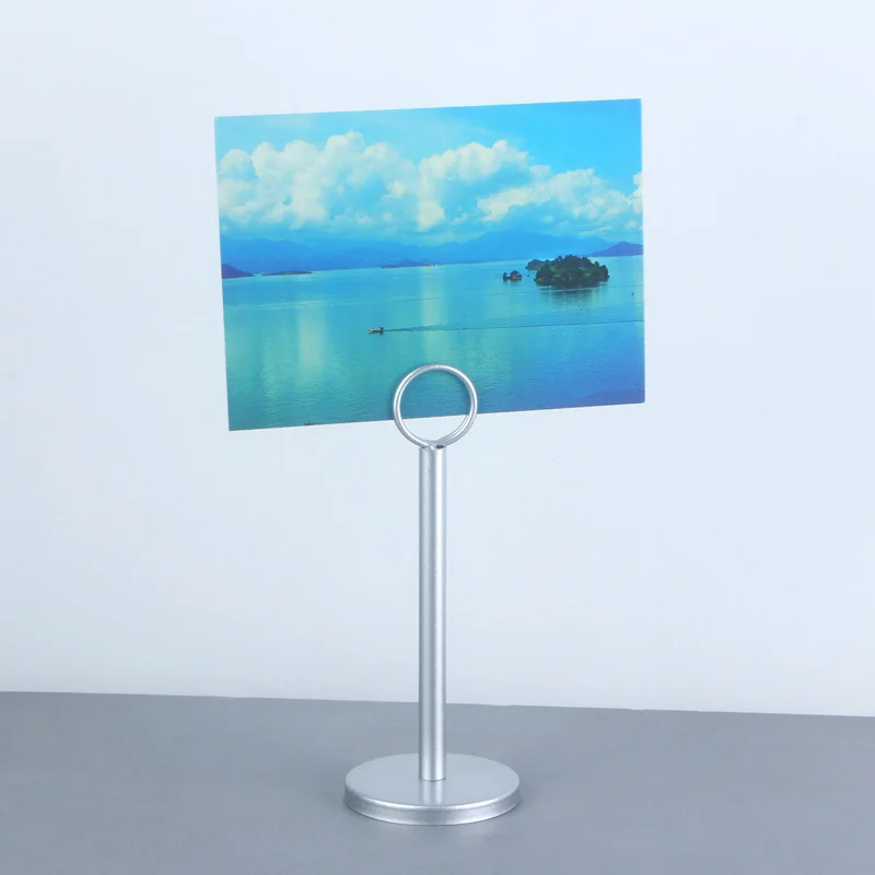 5 PCS Stainless Steel Table Place Card Holder Tabletop Menu Holder Wedding Table Number Menu Holder Clip Recipe Reserved Holder