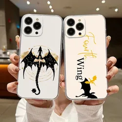 F-Fourth Wing Dragon Phone Case For iPhone 15,14,13,12,11 Plus,Pro,Max,XR,XS,X,7,8 Plus,SE,Mini Transparent Silicone Soft