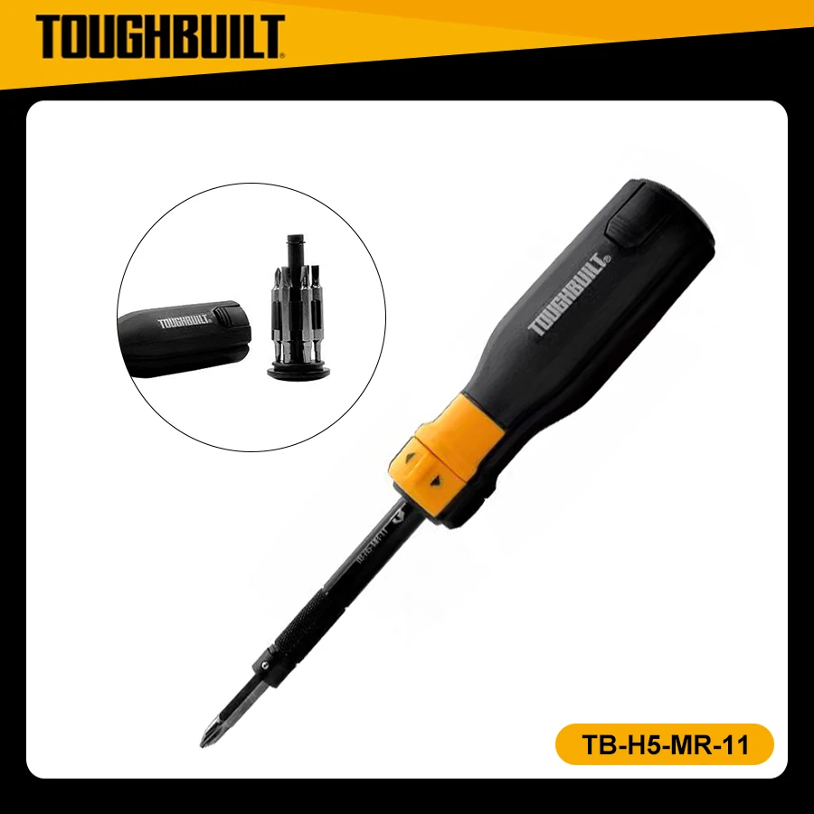 

TOUGHBUILT 7/14-Bit Driver Ratchet Screwdriver Set Screw Driver Hand Tools Made of S2 Steel TB-H5-MR-11 / TB-H5-MR-30