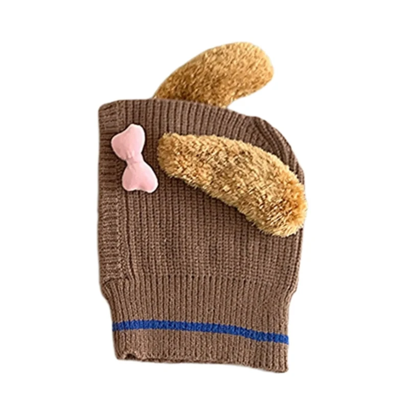 Lovely Cartoon Knitted Scarf Hat for Infants Baby Comfortable & Soft Bonnet Caps image 4