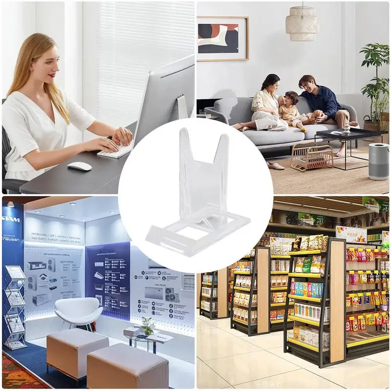 Photo Stands For Table Display Transparent Picture Frame Storage Holder Card Holder Display Storage Stand Phone Holder Stand For