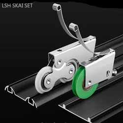 2Pcs Bathroom Door Roller Sliding Door Track Pulley Wardrobe Door Wheel Glass Stainless Steel Silent Up and Down Wheel
