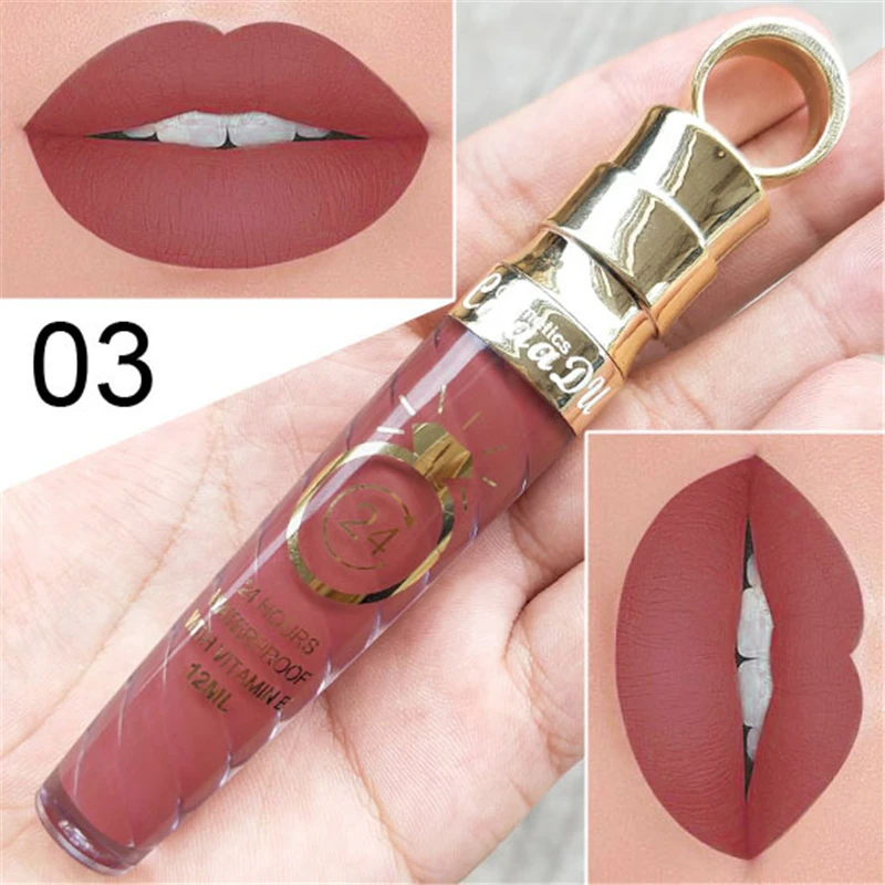 20 Farben Matter Lipgloss Wasserfest Langanhaltend Schimmernder Flüssiger Lippenstift Nude Glitter Nicht-klebender Lippenstift Roter Lippentint Schönheits-Make-up – Detail 5