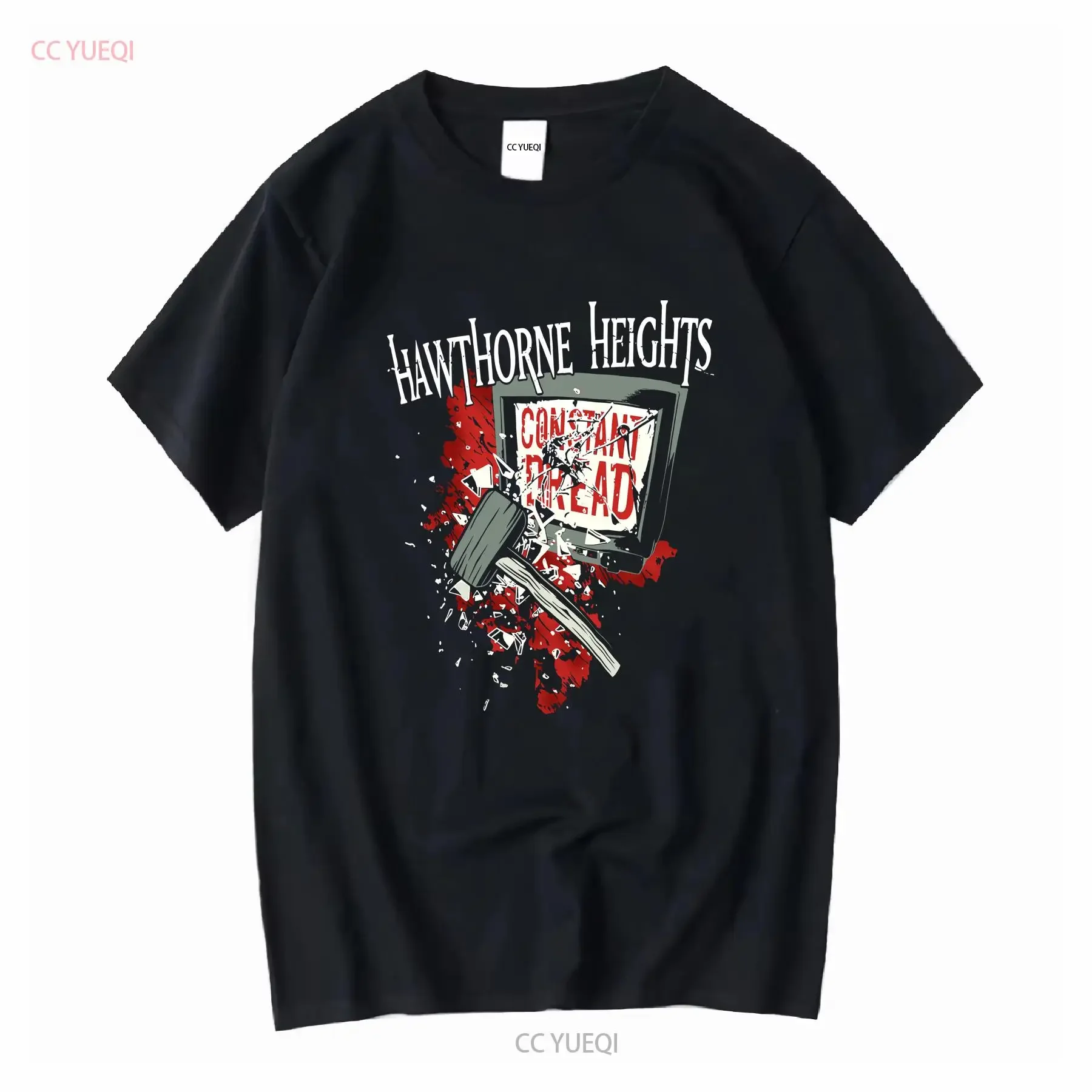 Hawthorne Heights Tour Band Black T Shirt S To 4XL vintage Washed homme Stylish Stretched Unisex Casual Top For Everyday Wear