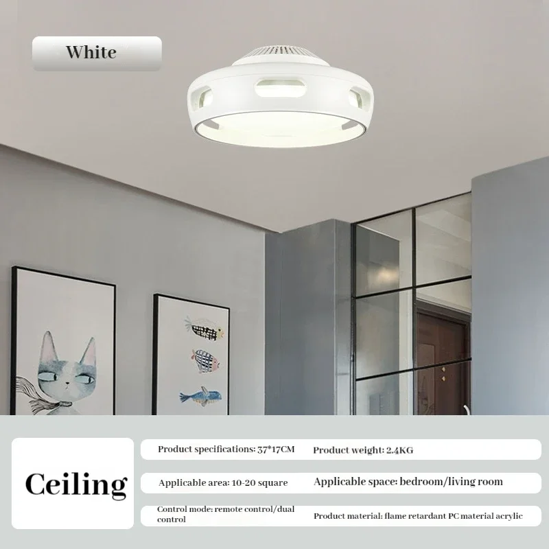 Luz LED Ventilador de Teto com Freqüência Conversão, Invisíveis Lâmpadas Teto, Restaurante Lustre, Lâmpadas Quarto, 220V