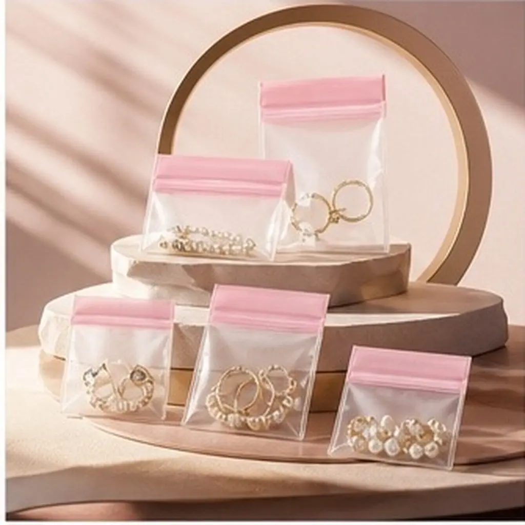24Pcs Transparent Jewelry Storage Bags Clear Self-Seal Plastic Pouches Anti Tarnish Organizer for Necklaces Earrings Travel