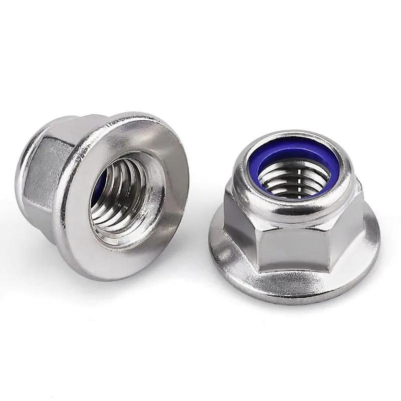 DIN6926 304/316 Nakrętki zabezpieczające z kołnierzem nylonowym ze stali nierdzewnej M4 M5 M6 M8 M10 Nylonowa wkładka Nakrętka samoblokująca — zdjęcie 6