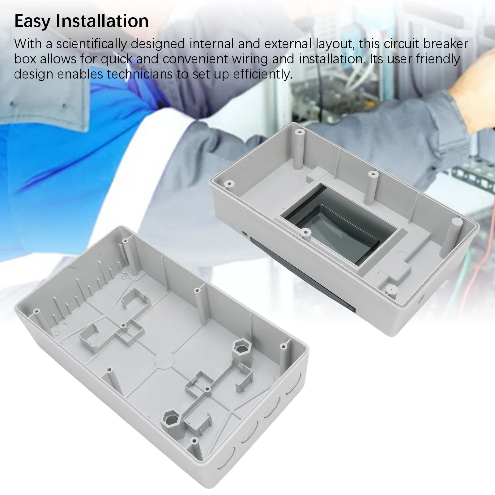 Circuit Breaker Box Rugged Outdoor Distribution Junction Box Rational Internal and External Layout for Construction Sites