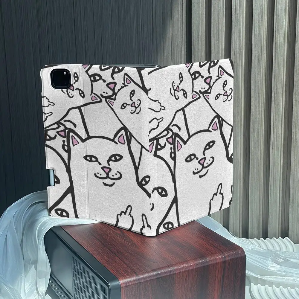 Funny Middle Finger Cats Swearing  ipad case For Apple Air 10.9 iPad Pro 2020 Cover for iPad 10.2 11 12.9in 2021 Mini 5 6 Case