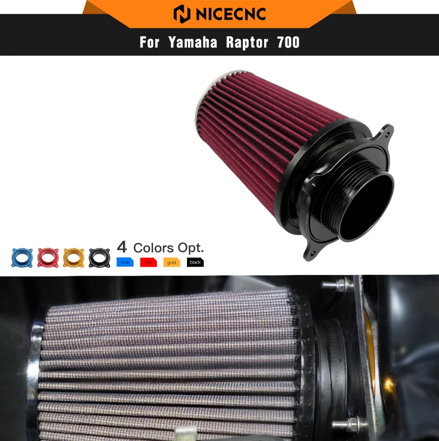 NICECNC For Yamaha Raptor 700 Air Filter Intake Interface Kit For Yamaha Raptor 700R Special Edition 2006-2026 ATV Accessories