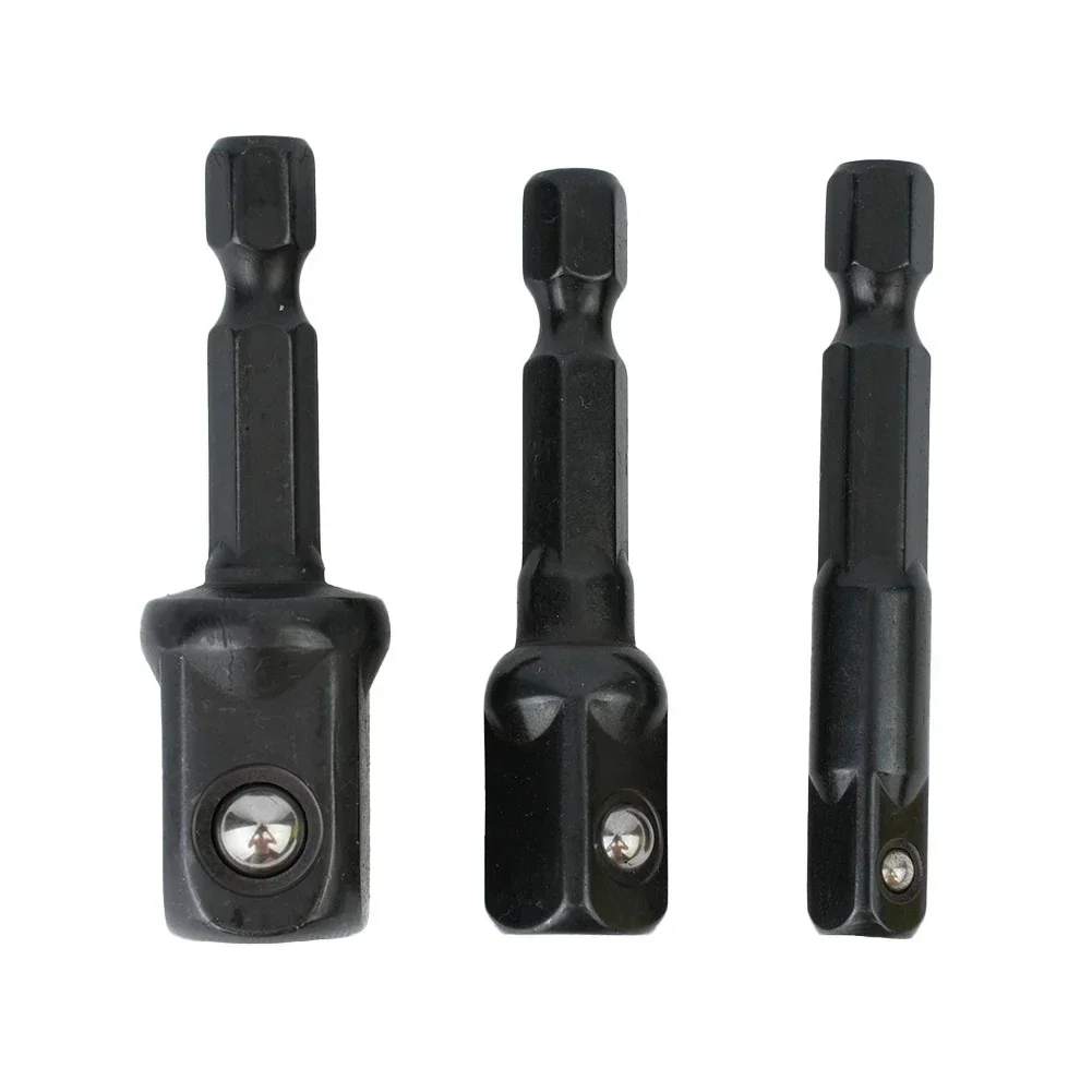 3pcs Socket Adapter 1/4 3/8 1/2 Inch Moer Driver Sockets Hex Shank Verlengstuk Socket Boor Adapter voor Driver