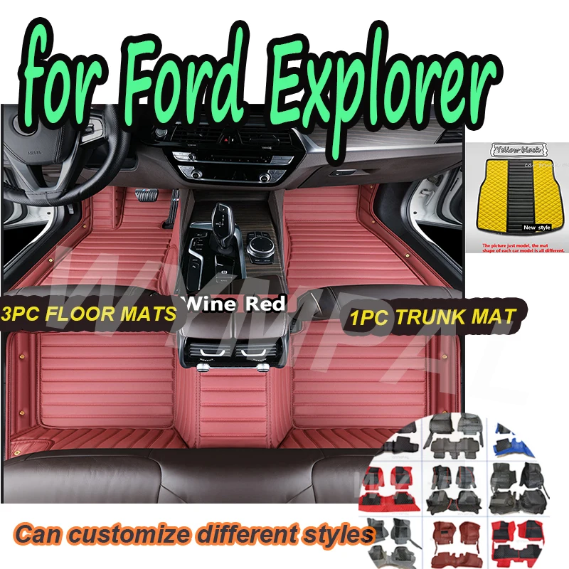 

LUXURY Car Floor Mat For Ford Explorer Classic U502 7seat 2016~2019 Non-slip Pad Waterproof Pads Rugs Leather Floor Mat