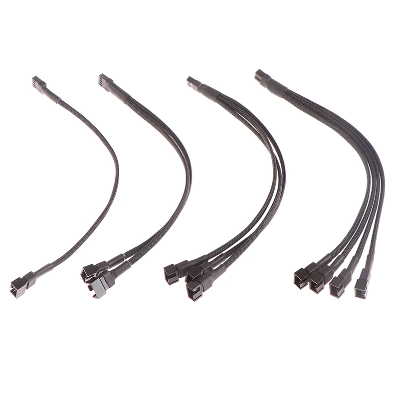 Hot Sale 1Pc Fan Splitter Cable 4pin Adapter Cable 1 to 1 2 3 4 Computer CPU Fan Splitter PC Fan Extension Power  Accessories