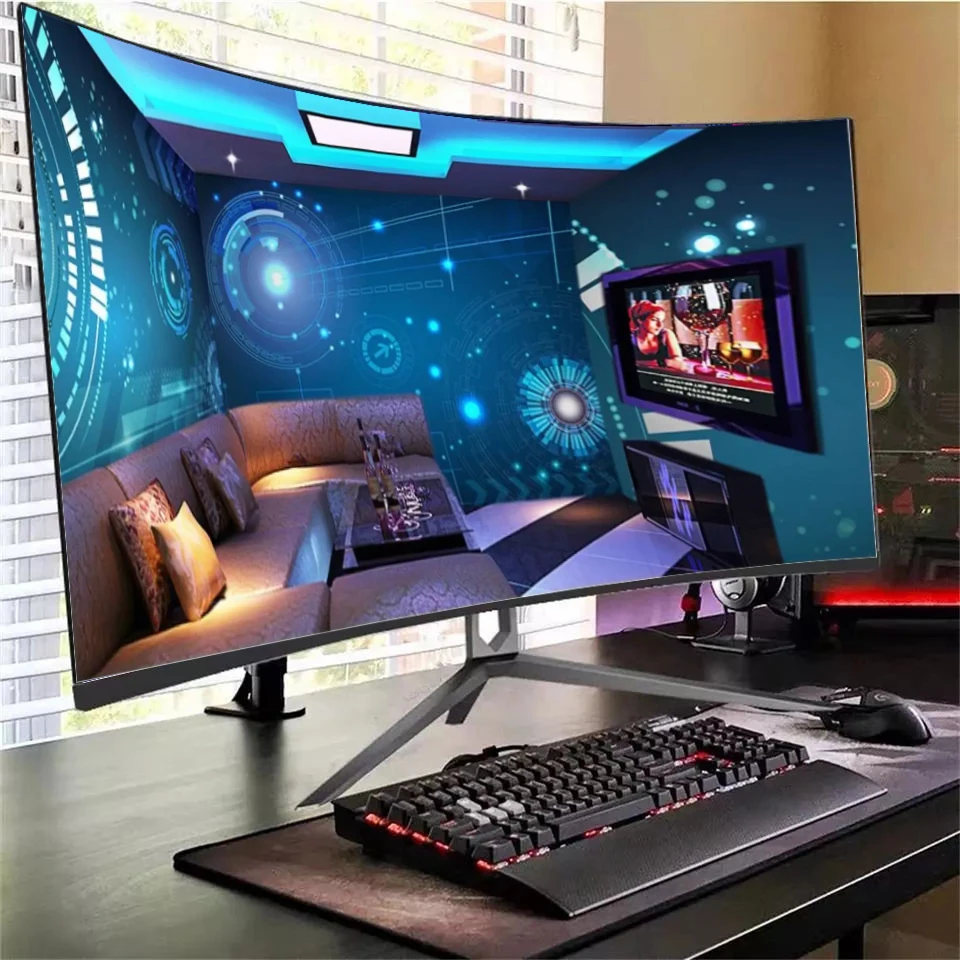Best Selling 2K LED Computer Gaming Monitor 144Hz 27 Inch R1800 Curved MVA Panel 1ms Response Time