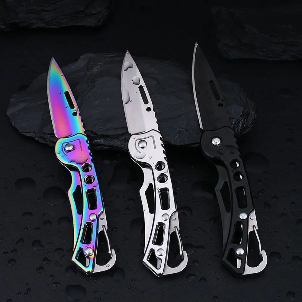 Folding Fruit Knife, Stainless Steel Paring Knife with Non-slip Handle for Kitchen Accessories Pocket Knife