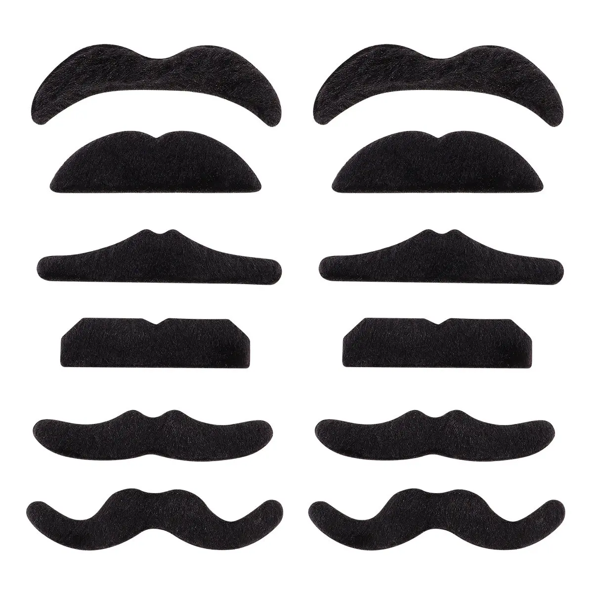 

2Pcs Fake Mustache Beard Set Halloween Party Self Adhesive Costume Props Fun Cosplay Supplies Fake Mustaches