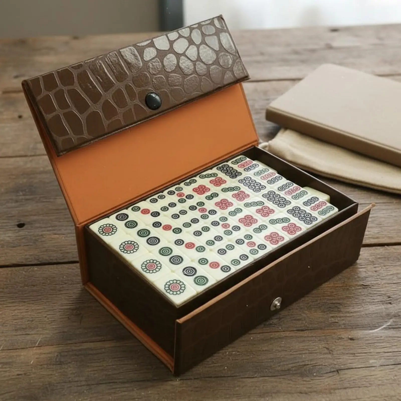 Immagine 3: Mini set Mahjong leggero, mini set Mahjong cinese, resistente agli urti e di lunga durata, per esterni